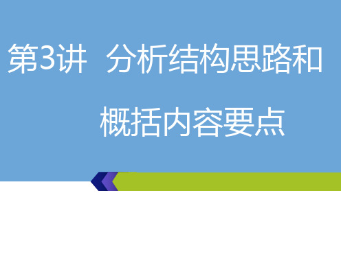 高考语文总复习课件 第3讲  分析结构思路和概括内容要点