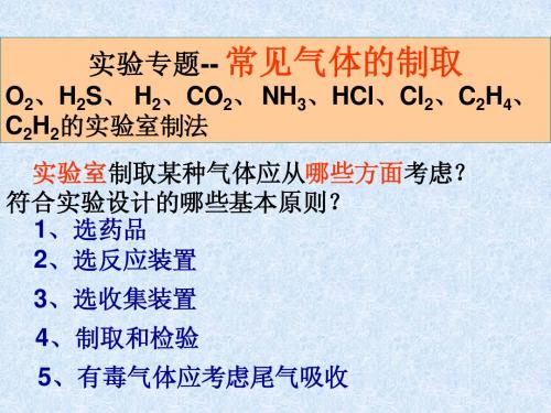 常见气体的制备和检验