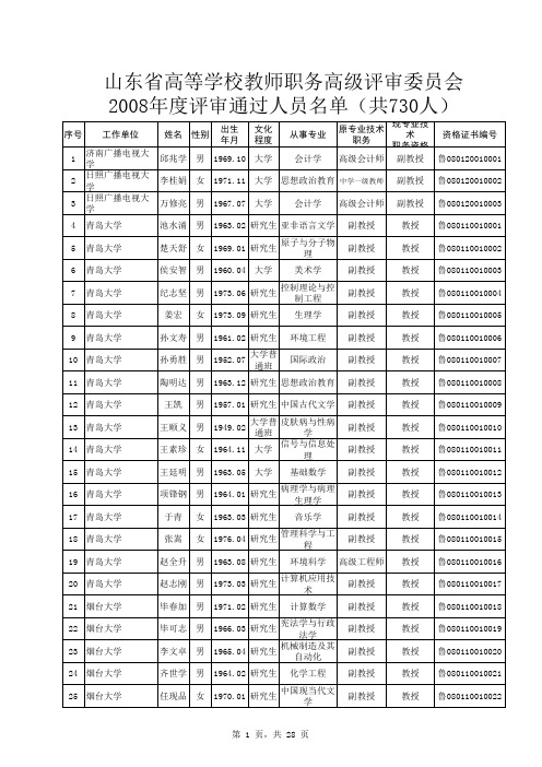 公布全省730人