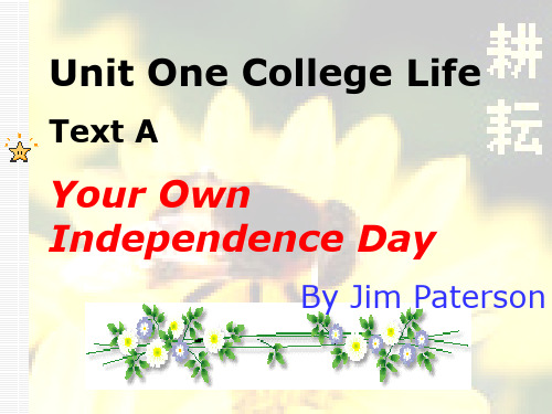 新潮英语英语第一册unit 1 text a Your own independence day