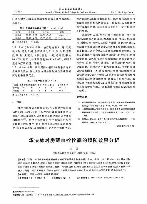 华法林对房颤血栓栓塞的预防效果分析