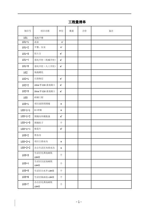 临建清单2021.6