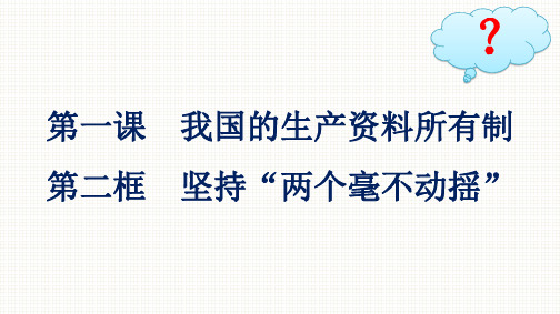 高中思想政治必修第二册精品课件 第1单元 第1课我国的生产资料所有制 第2框坚持“两个毫不动揺”