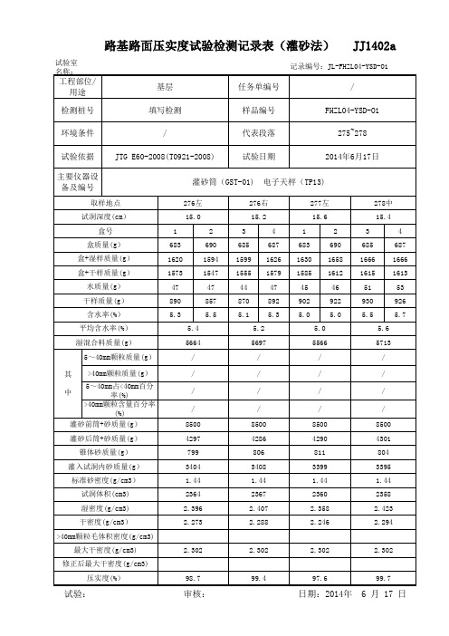 路基路面压实度试验检测报告1 最新填写的(1)