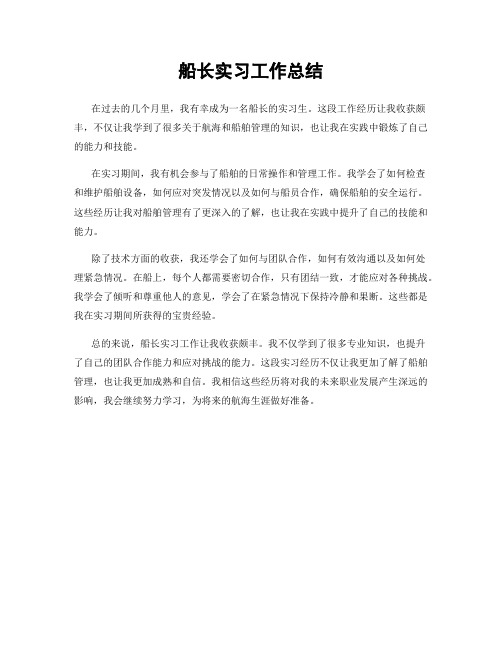 船长实习工作总结