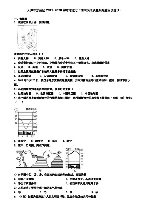 天津市东丽区2019-2020学年地理七上期末模拟质量跟踪监视试题(1)