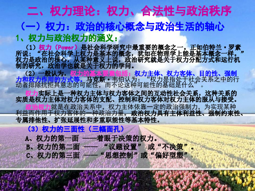 【《政治学》】二、权力理论：权力、合法性与政治秩序