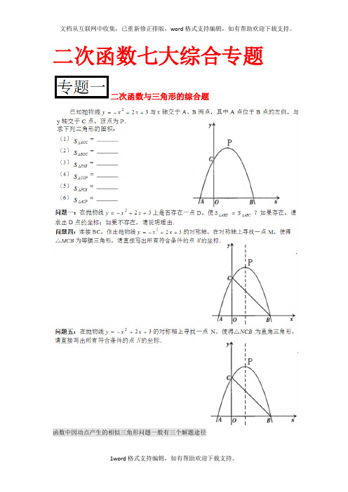 二次函数七大综合专题