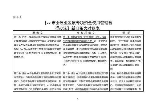 行办法》新旧条文对照表【模板】