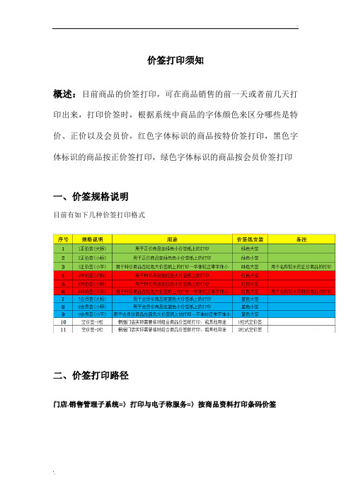 超市价签打印操作指导