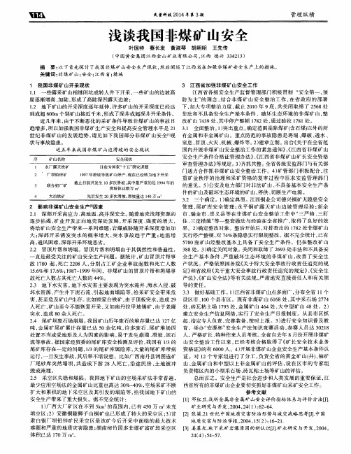 浅谈我国非煤矿山安全