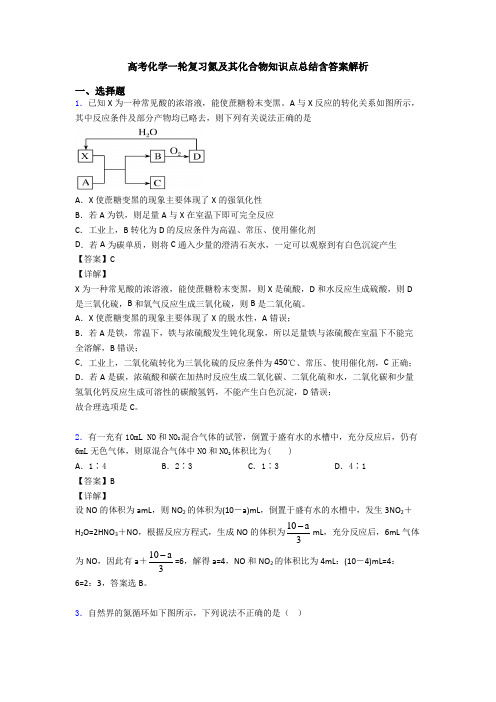 高考化学一轮复习氮及其化合物知识点总结含答案解析