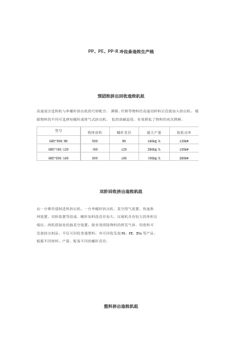 塑料挤出造粒生产线