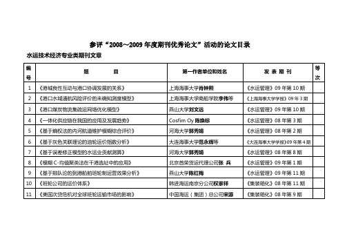 参评2008～2009年度期刊优秀论文-中国航海学会