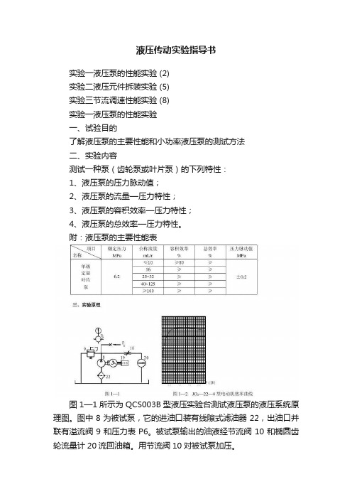 液压传动实验指导书