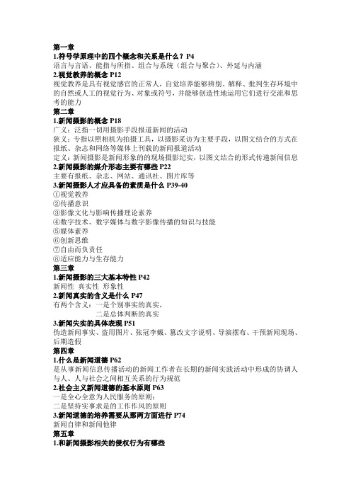 摄影课考试重点