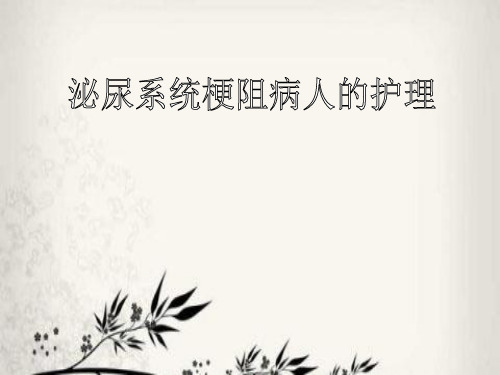 泌尿系统梗阻病人的护理