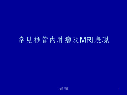 常见椎管内肿瘤及MRI表现ppt课件