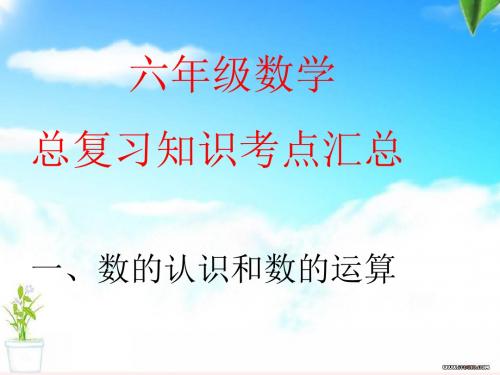 小学六年级数学总复习知识考点汇总