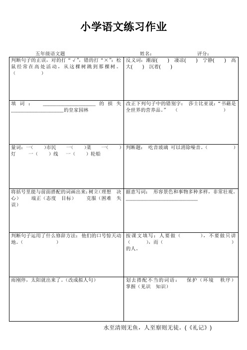 小学语文每日一练(五年级) (100)