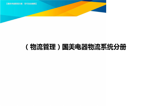 {物流管理}国美电器物流系统分册