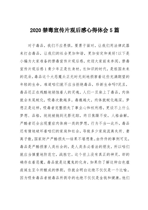 2020禁毒宣传片观后感心得体会5篇