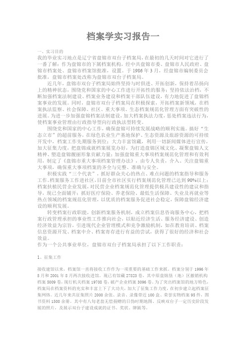 档案学实习报告