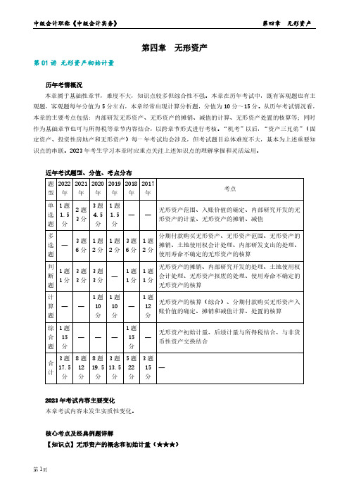 中级会计实务第四章《无形资产》重点知识