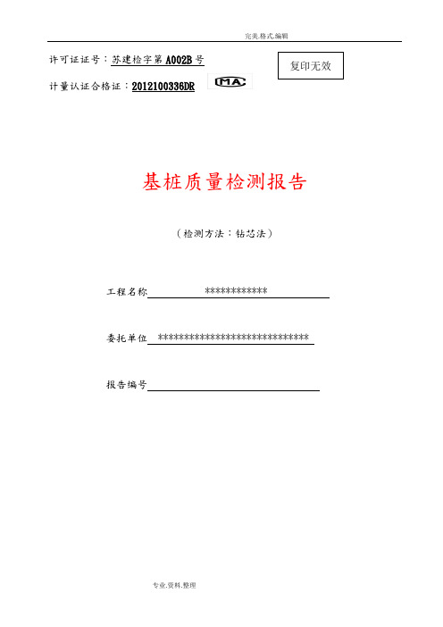 桩基取芯检测报告样板