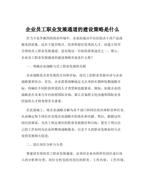 企业员工职业发展通道的建设策略是什么