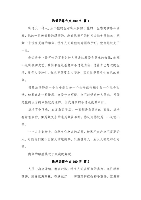 这就是我选择的路作文300字