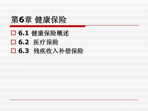 第6章 健康保险