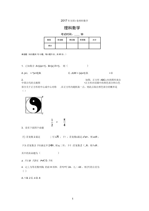 2017河北省高考数学(含答案)