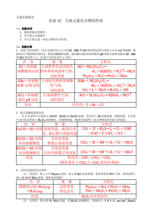 1-2元素性质实验-实验报告