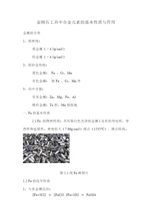 金刚石工具中合金元素的基本性质与作用