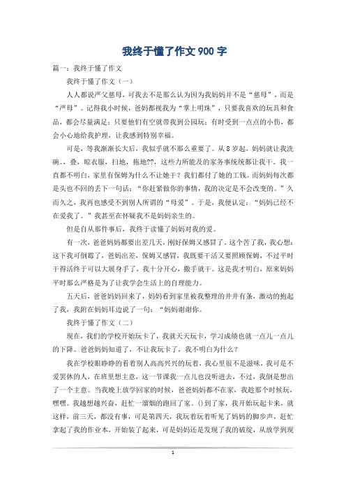 我终于懂了作文900字