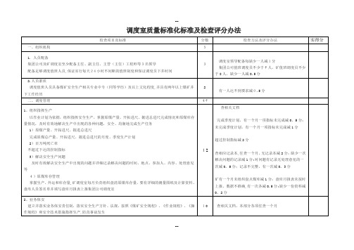 煤矿调度室质量标准化标准及检查评分办法汗