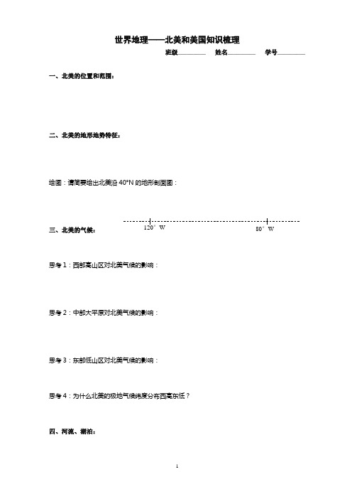 北美和美国知识梳理(笔记整理、提纲)