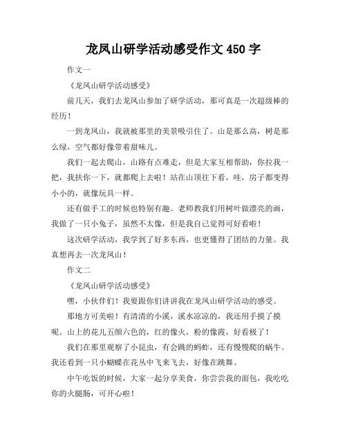 龙凤山研学活动感受作文450字