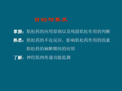 肌松药的临床应用PPT课件