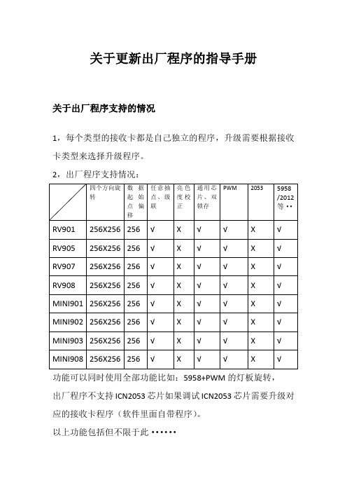 灵星雨2017年9月更新出厂程序指导说明