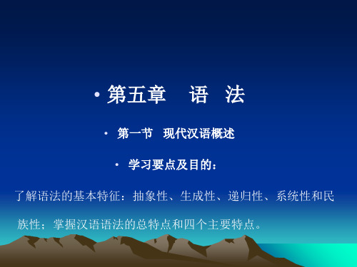 第五章语法第一节现代汉语概述学习要点及目的了解语法