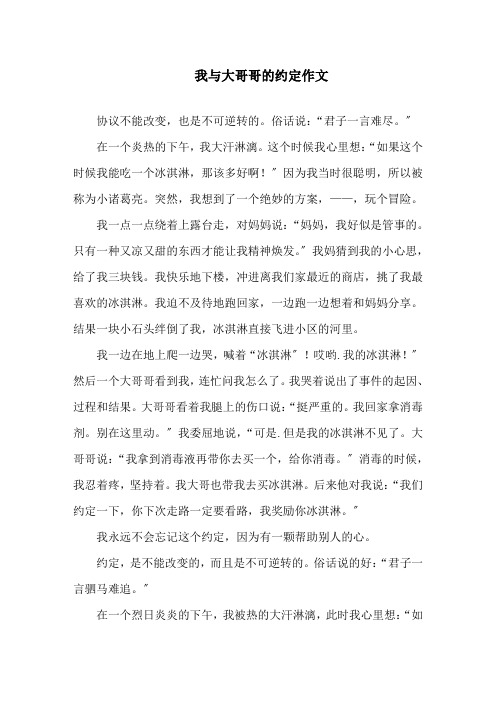 中小学我与大哥哥的约定作文