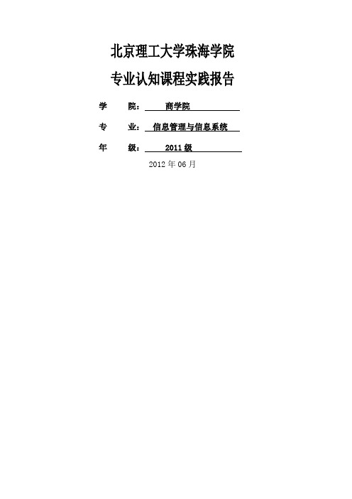 信息管理与信息系统专业认知报告