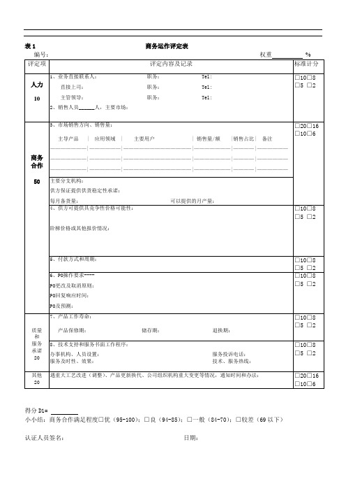 供应商审核评定标准