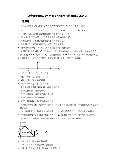 高考物理最新力学知识点之机械振动与机械波图文答案(1)