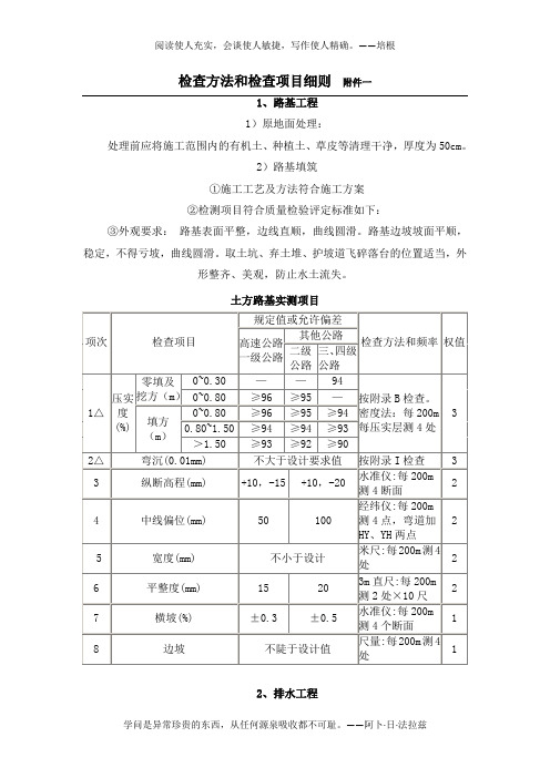 路面验收标准