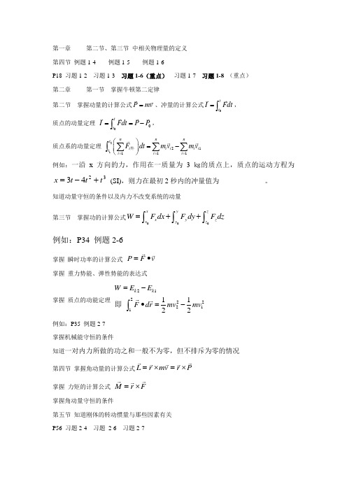 大一大学物理复习【精品】资料【推荐】