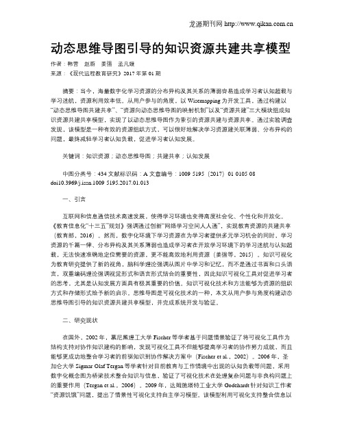 动态思维导图引导的知识资源共建共享模型