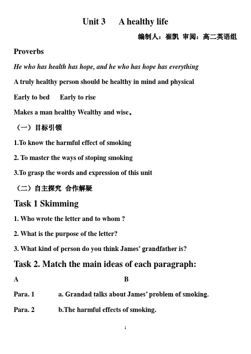 Unit 3 A healthy life